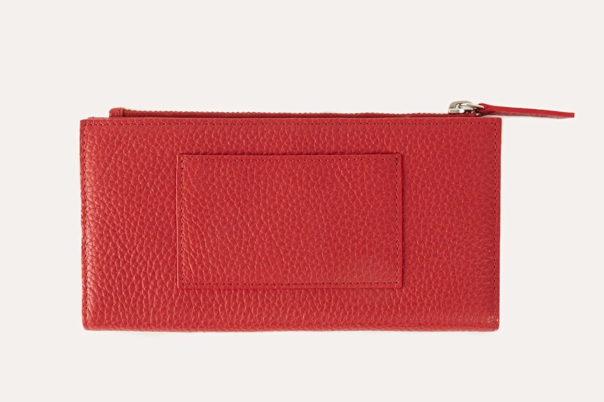 Red Top Zip Wallet-Wallet-Kiko Leather-7 ¾” L x 4” W-Urbanheer
