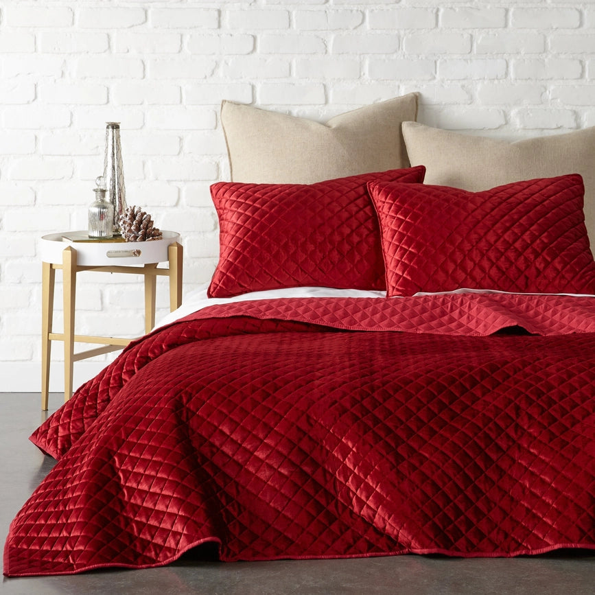 Red Velvet Quilt Set-Set-Levtex Home-Twin/Twin XL-Red-Urbanheer