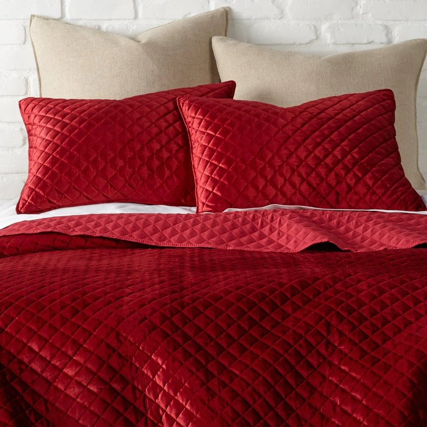 Red Velvet Quilt Set-Set-Levtex Home-Twin/Twin XL-Red-Urbanheer