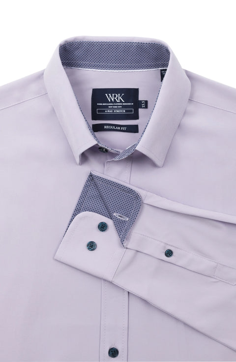 Regular Fit Solid 4-WAY Stretch Dress Shirt