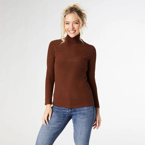 Reign Long Sleeve Turtleneck-Turtleneck-COCO + CARMEN-XS-Espresso-Urbanheer