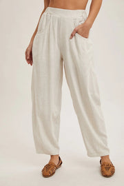 Relaxed Barrel Pants OATMEAL-Pants-Peace Love Line-S-OATMEAL-Urbanheer