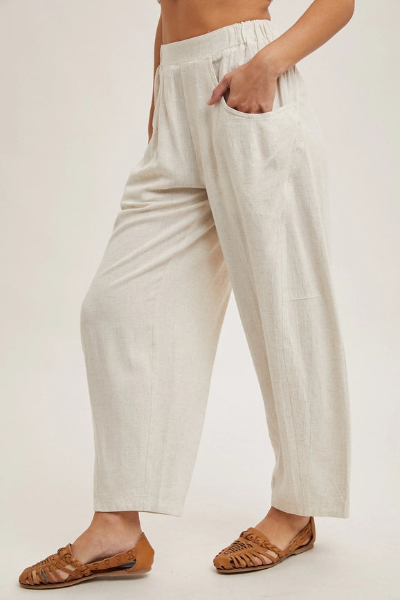 Relaxed Barrel Pants OATMEAL-Pants-Peace Love Line-S-OATMEAL-Urbanheer