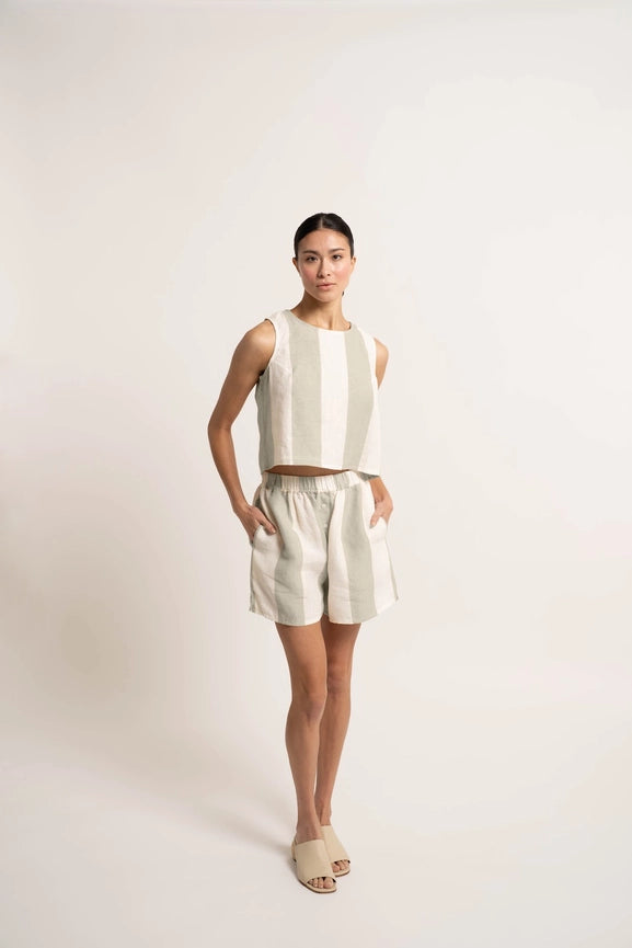 Relaxed Easy Tulum Cotton Short, Ivory/Putty-Shorts-LAUDE the Label-XS-Ivory/Putty-Urbanheer