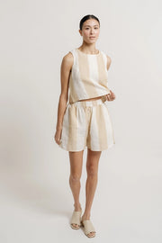 Relaxed Easy Tulum Cotton Short, Ivory/Putty-Shorts-LAUDE the Label-XS-Ivory/Putty-Urbanheer