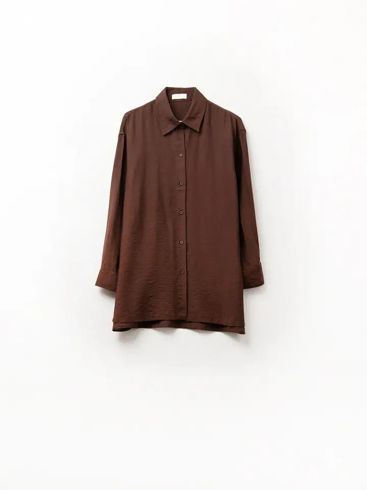 Relaxed Fit Brown Shirt Long Sleeves-Shirt-Q2-S-Brown-Urbanheer