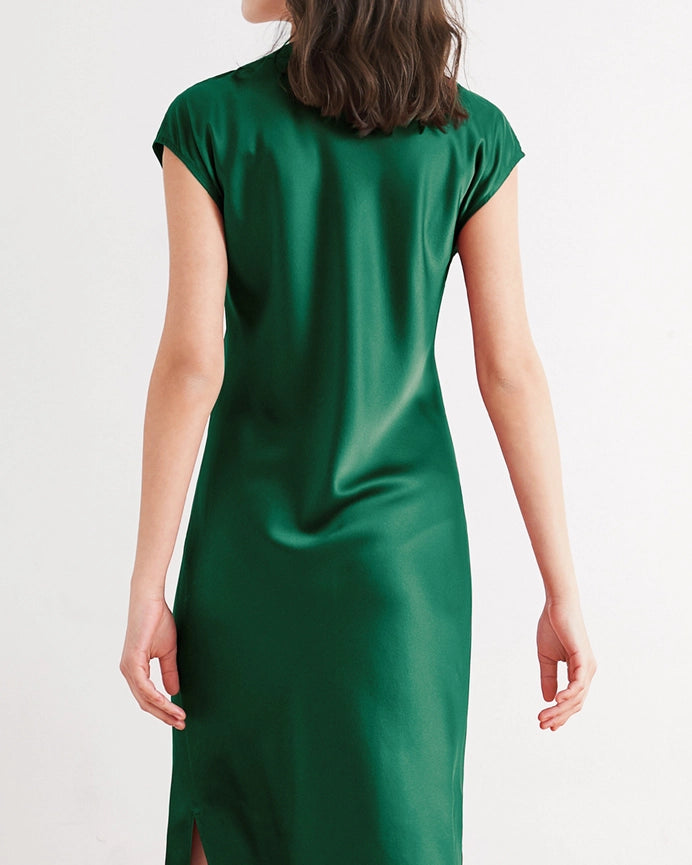 Relaxed Fit Night Gown - 19 Momme Count Emerald Green-Night Gown-MommeSilk-XS-Emerald Green-Urbanheer