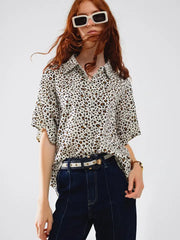 Relaxed Oversized Leopard Print Short Sleeves Shirt-Shirt-Q2-S-Beige-Urbanheer