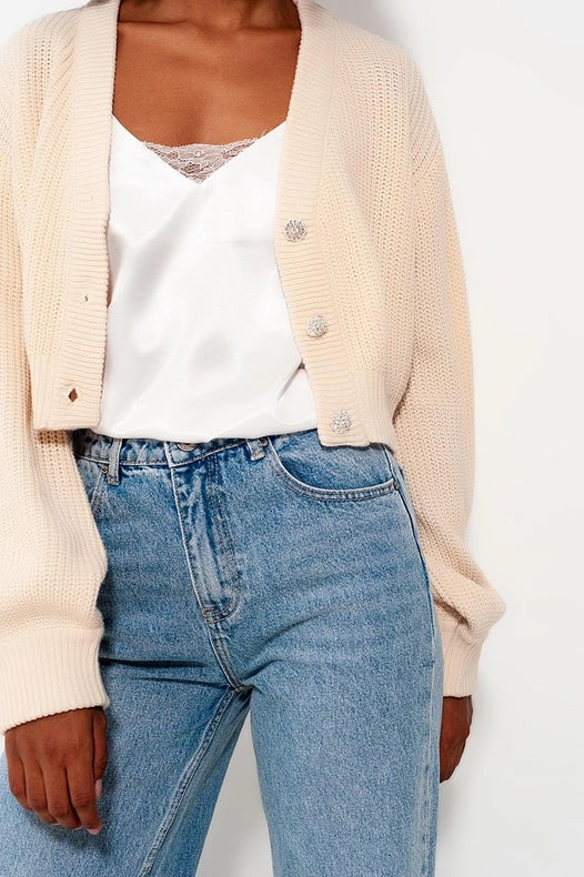 Relaxed Straight Leg Jeans With Turn Up In Bleach Wash-Jeans-Q2-XS-Blue-Urbanheer