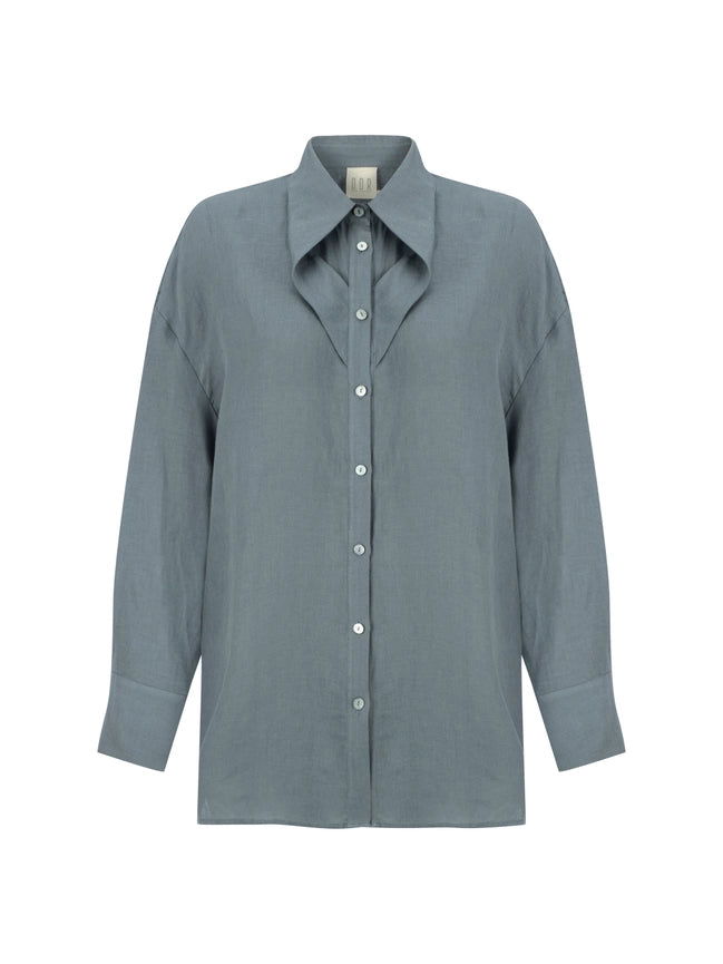 Remember Linen Shirt Blue Grey-Shirt-Dor Raw Luxury-XS-Blue Grey-Urbanheer