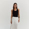 Remi Poplin Box Pleated Midi Skirt White