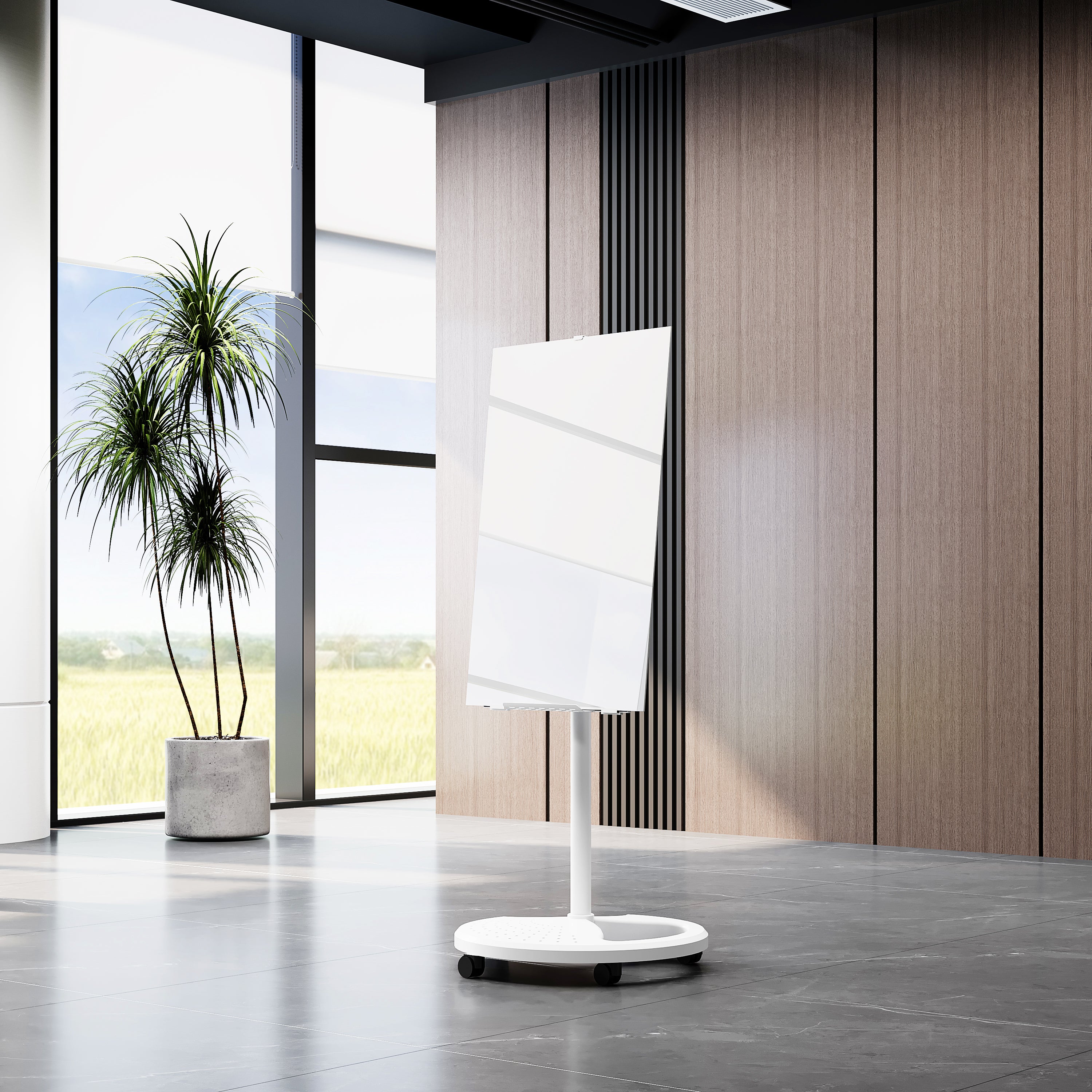 Removable Adjustable Height Tempered Glass Whiteboard, Magnetic Dry Erase Whiteboard, 36' x 24',-UH Decor-Default-Urbanheer