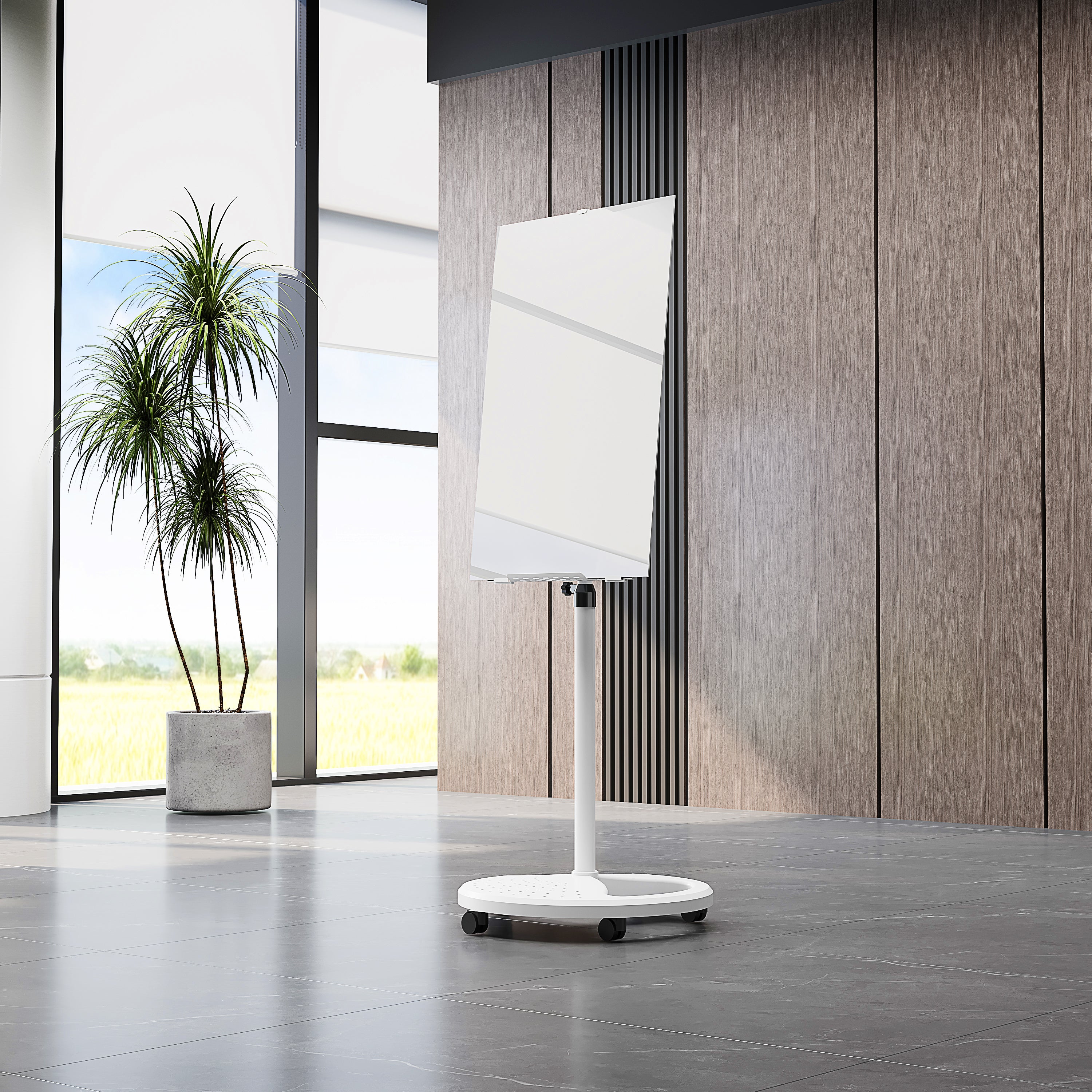 Removable Adjustable Height Tempered Glass Whiteboard, Magnetic Dry Erase Whiteboard, 36' x 24',-UH Decor-Default-Urbanheer