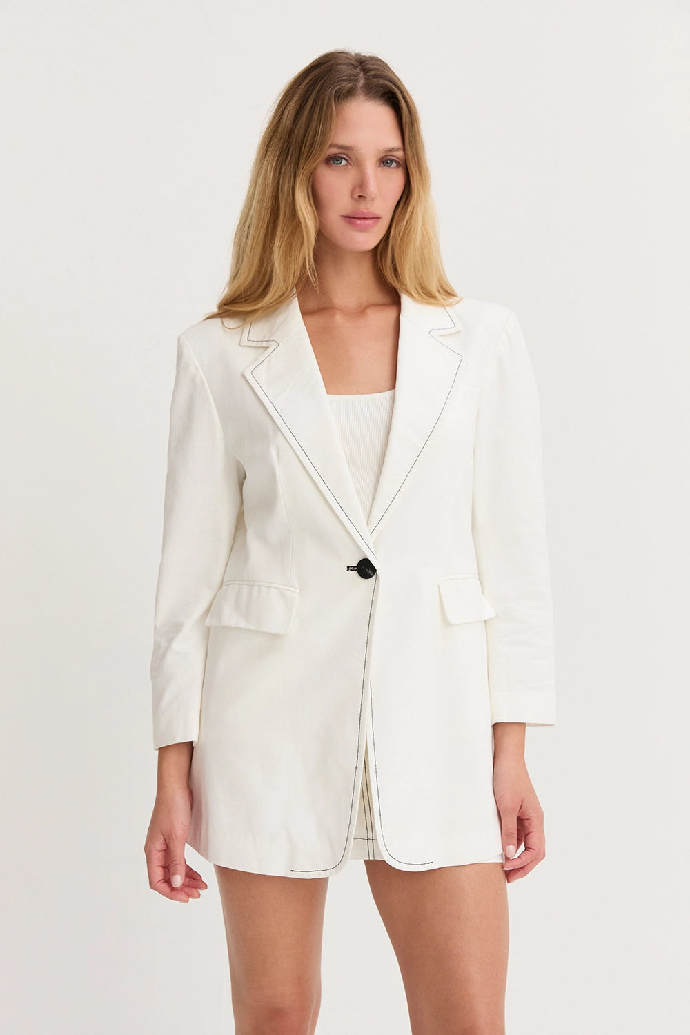 Renata Contrast Stitch Blazer