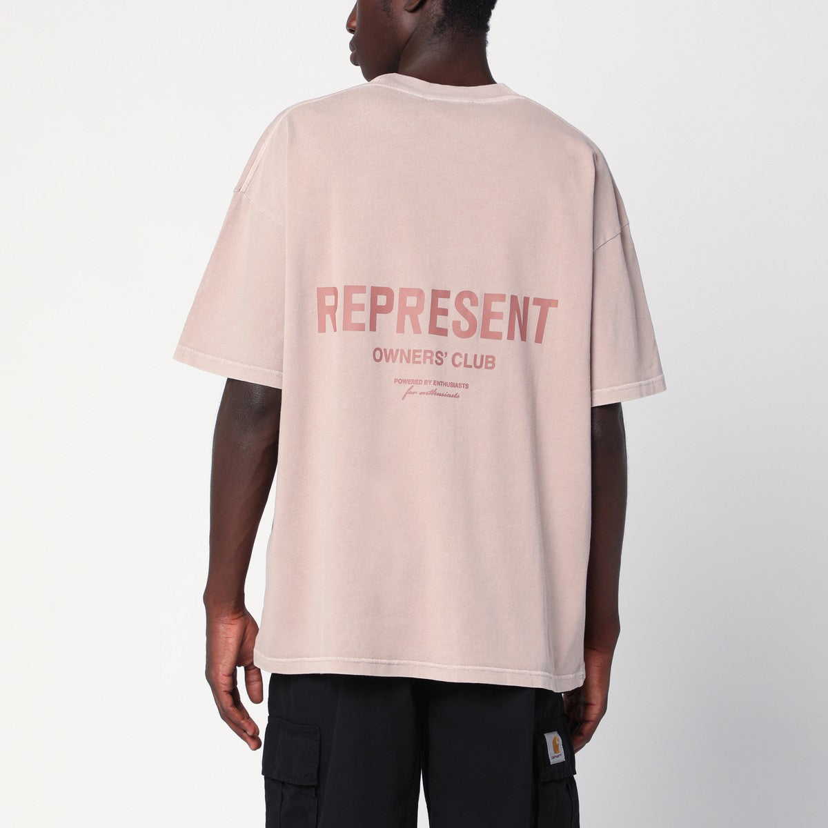 Represent Dusty mauve cotton T-shirt with logo