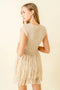 Resort Beach Fringe Knit Sleeveless Mini Dress-Dress-Fore Collection-S-NATURAL-Urbanheer