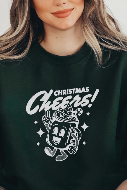 Retro Holiday Sweatshirt For Women Christmas Crew 90s Vibe-Sweatshirt-P E T I T R U E-S-Black-Urbanheer