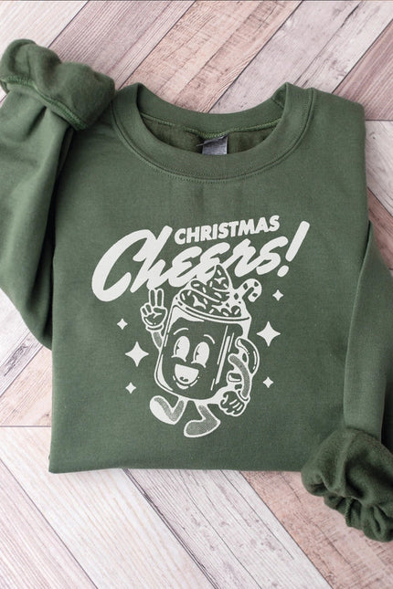 Retro Holiday Sweatshirt For Women Christmas Crew 90s Vibe-Sweatshirt-P E T I T R U E-S-Forest Green-Urbanheer