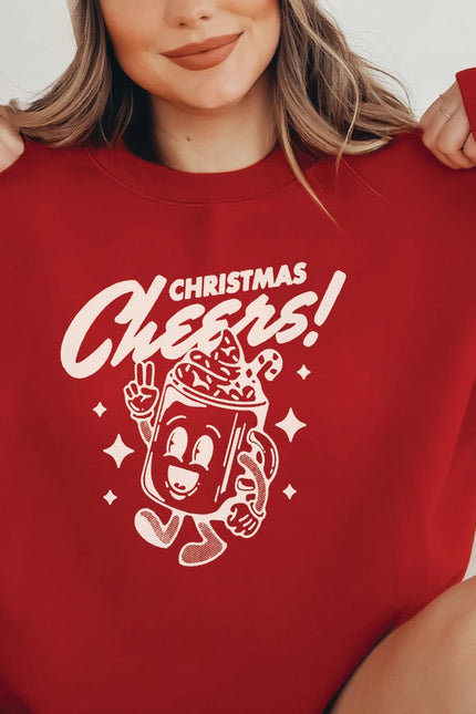 Retro Holiday Sweatshirt For Women Christmas Crew 90s Vibe-Sweatshirt-P E T I T R U E-S-Red-Urbanheer