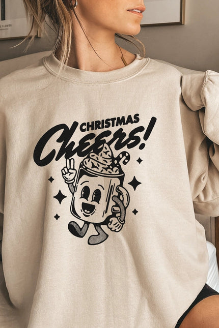 Retro Holiday Sweatshirt For Women Christmas Crew 90s Vibe-Sweatshirt-P E T I T R U E-S-Sand-Urbanheer
