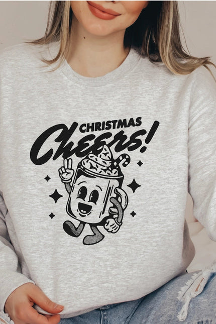 Retro Holiday Sweatshirt For Women Christmas Crew 90s Vibe-Sweatshirt-P E T I T R U E-S-Sports Grey-Urbanheer
