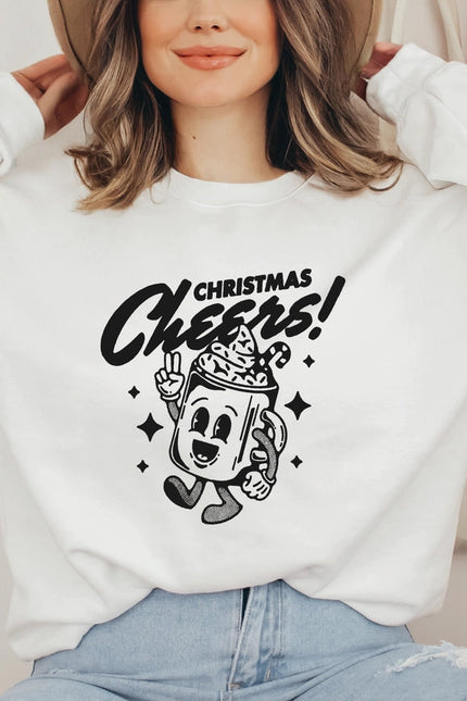 Retro Holiday Sweatshirt For Women Christmas Crew 90s Vibe-Sweatshirt-P E T I T R U E-S-White-Urbanheer