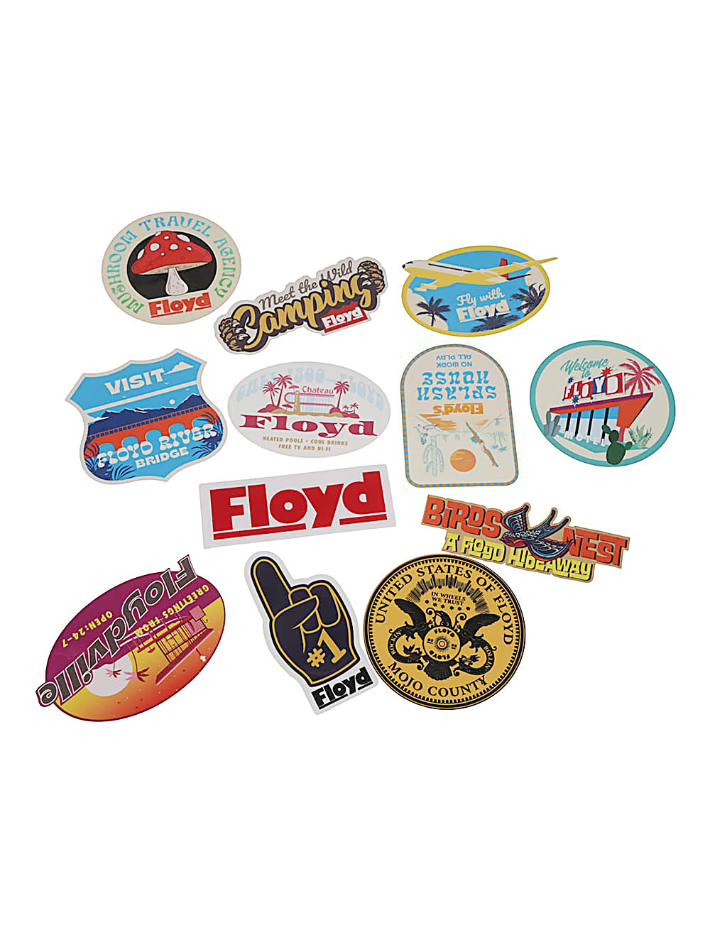 Retro Travel Sticker Set – 12 Pieces