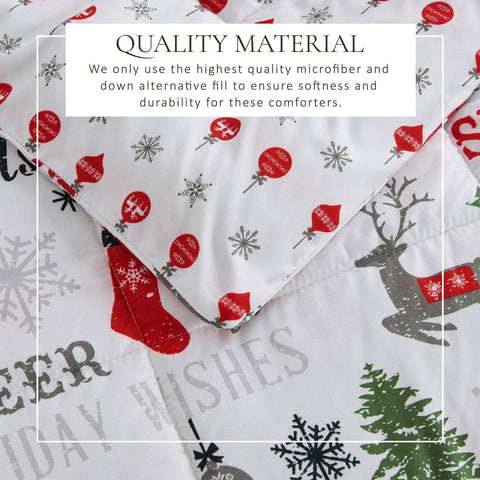 Reversible Christmas Comforter and Sham Set Cozy Maple
