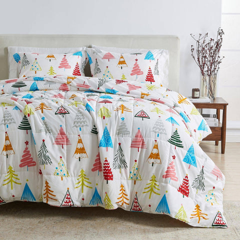 Reversible Christmas Comforter and Sham Set Cozy Maple