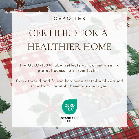 Reversible Christmas Comforter and Sham Set Cozy Maple