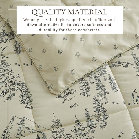 Reversible Christmas Comforter and Sham Set Cozy Maple