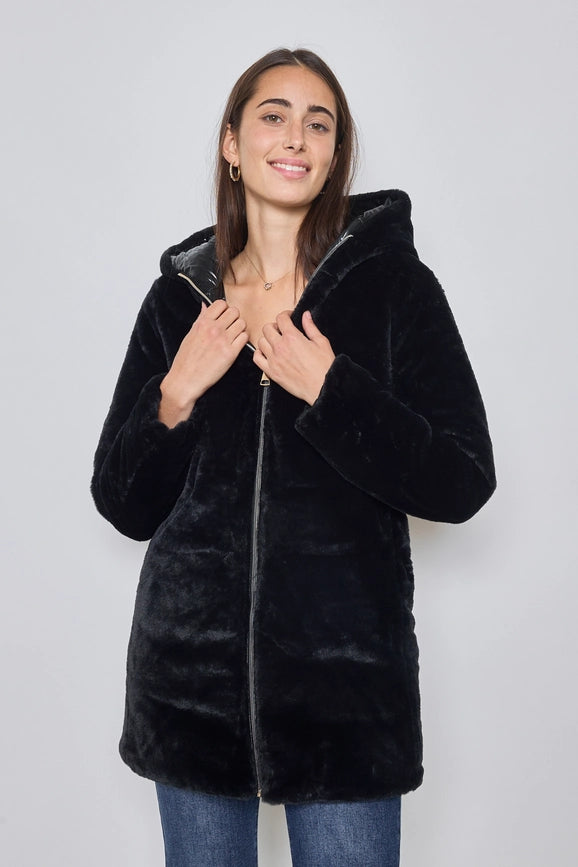 Reversible Shiny Down Black-Puffer Jackets-Frime-S-Black-Urbanheer