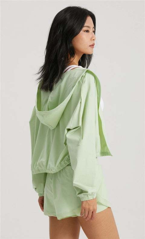 Revival Zipper Outdoor Lightweight Jacket Hoodie Pistachio-Hoodie-91thelabel-S-Urbanheer