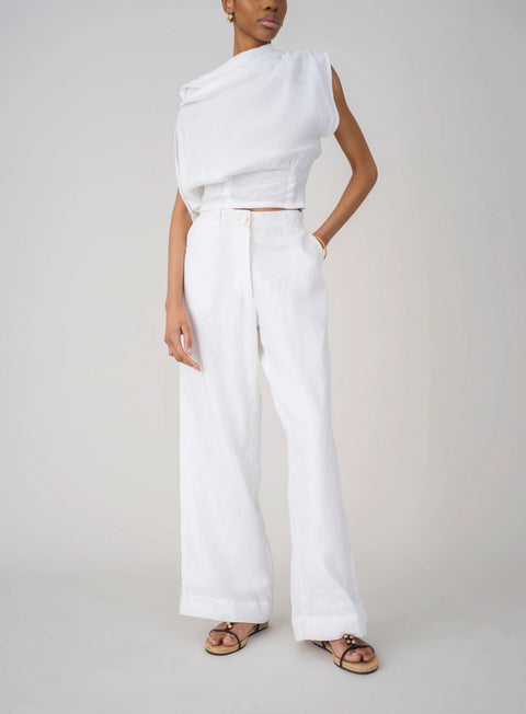 Rhea Linen Top-Top-Haveli-S-White-Urbanheer