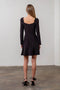 Rhinestone Detail Flare Mini Dress-Dress-Moon River-XS-BLACK-Urbanheer