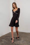 Rhinestone Detail Flare Mini Dress-Dress-Moon River-XS-BLACK-Urbanheer