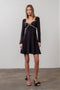 Rhinestone Detail Flare Mini Dress-Dress-Moon River-XS-BLACK-Urbanheer