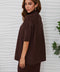 Rib Contrast Short Sleeve Top