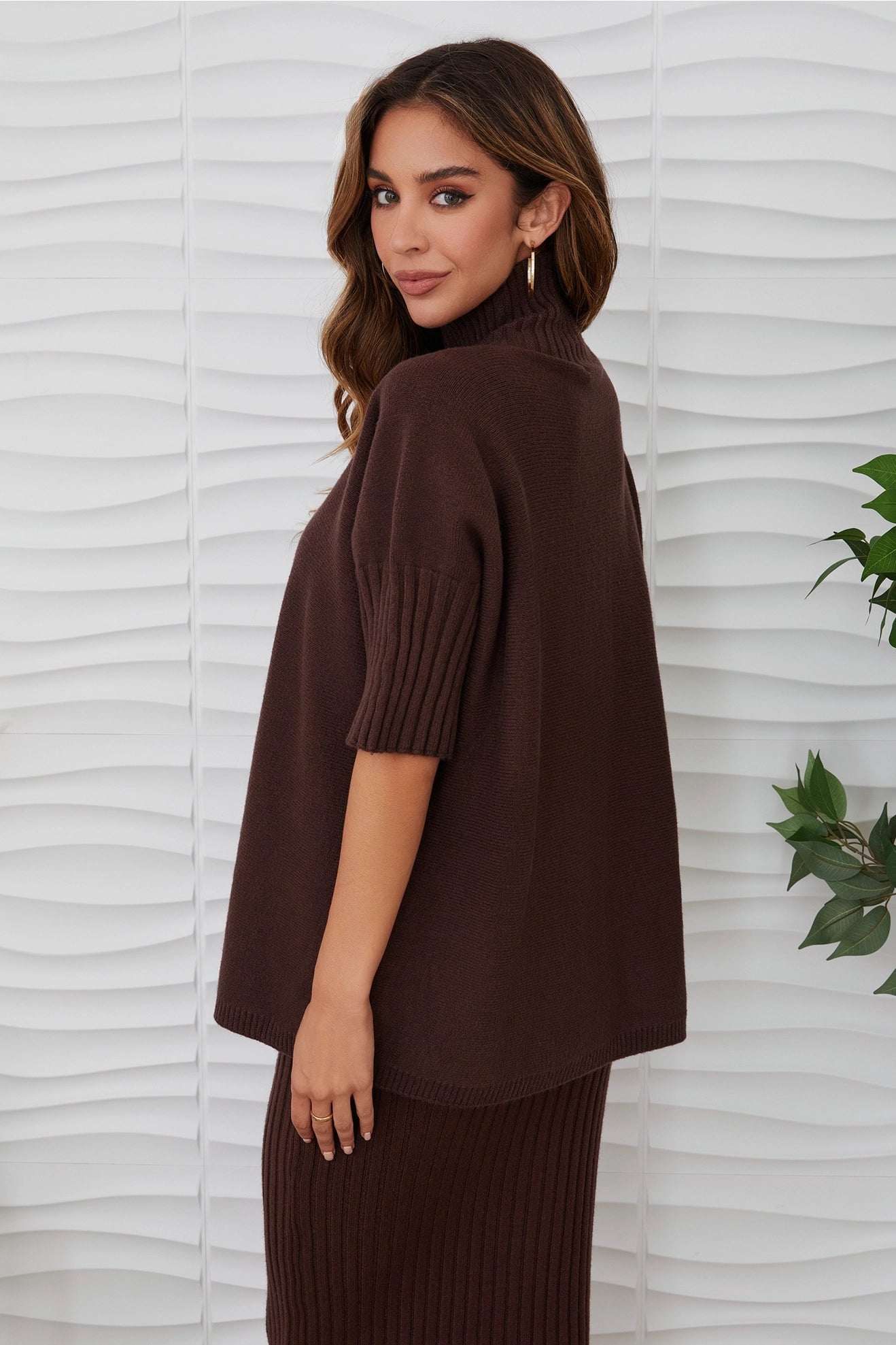 Rib Contrast Short Sleeve Top