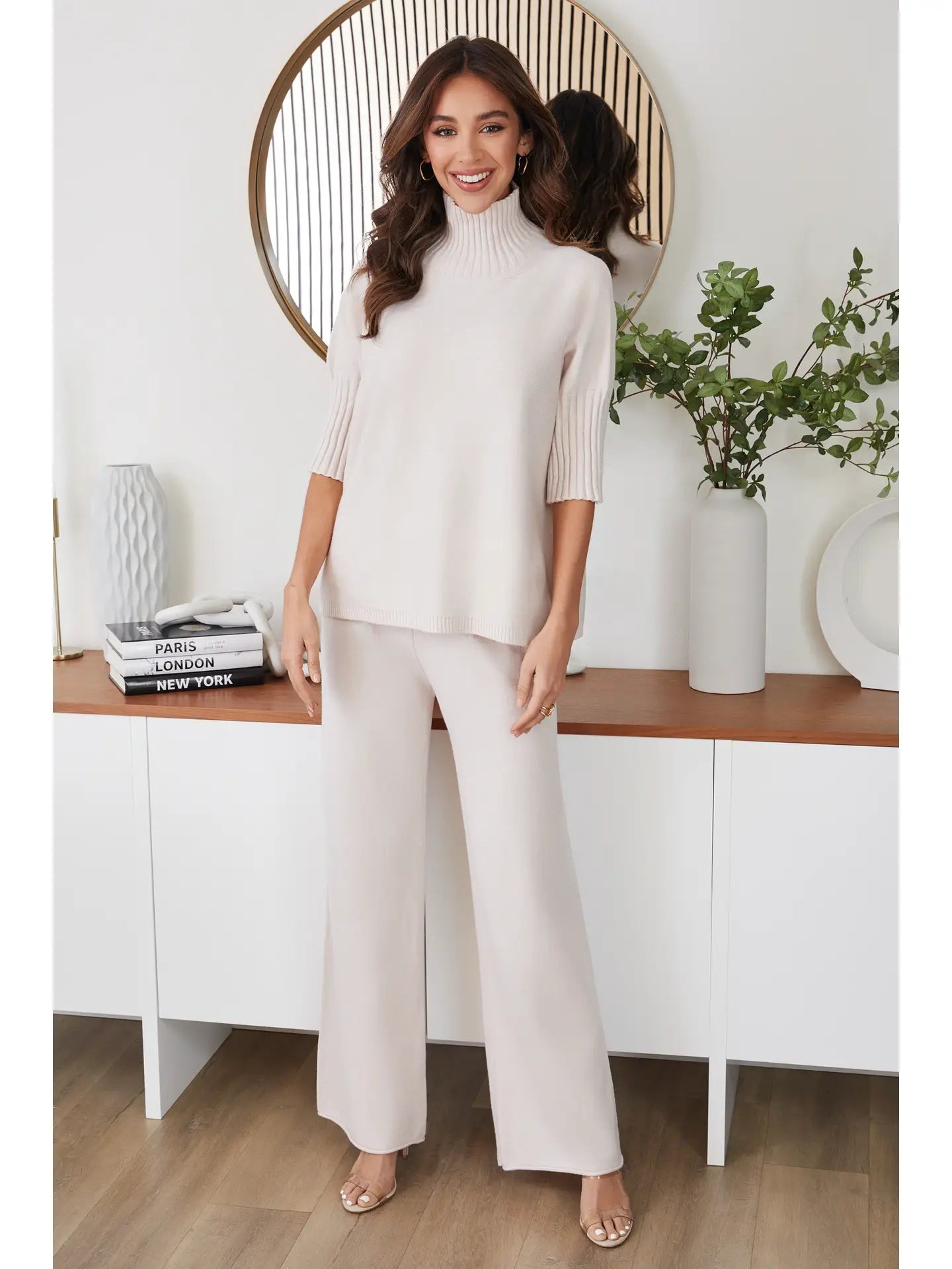 Rib Contrast Short Sleeve Top