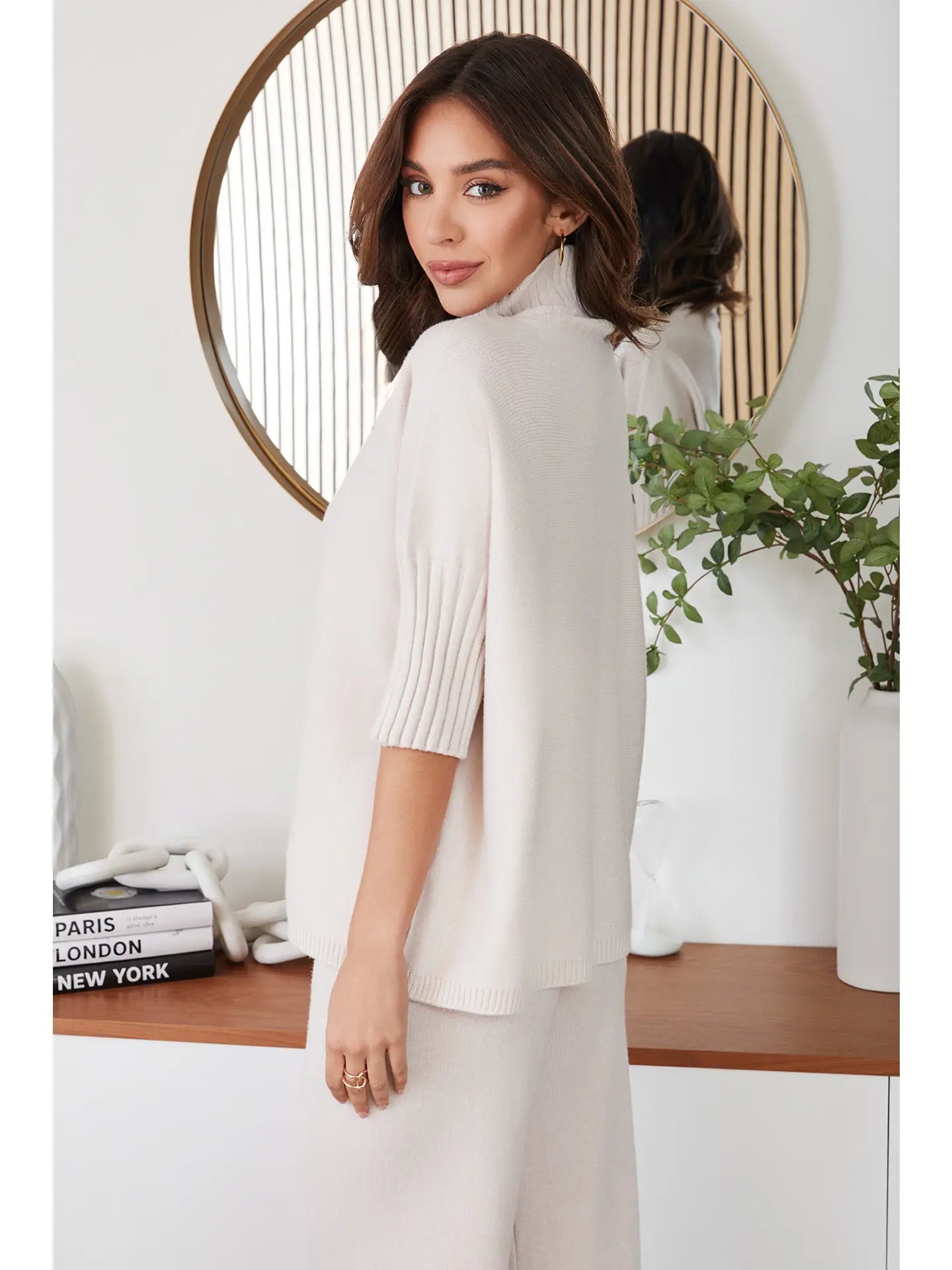 Rib Contrast Short Sleeve Top