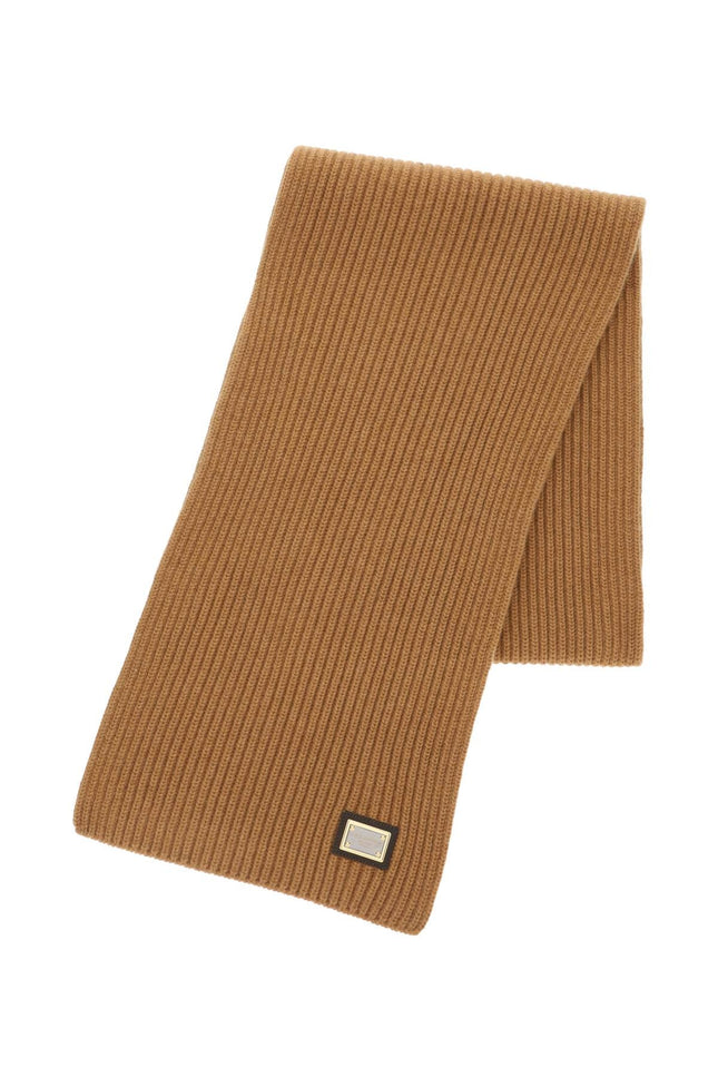 Ribbed Cashmere Scarf-men > accessories > scarves hats & gloves > scarves-Dolce & Gabbana-os-Marrone-Urbanheer