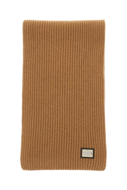 Ribbed Cashmere Scarf-men > accessories > scarves hats & gloves > scarves-Dolce & Gabbana-os-Marrone-Urbanheer