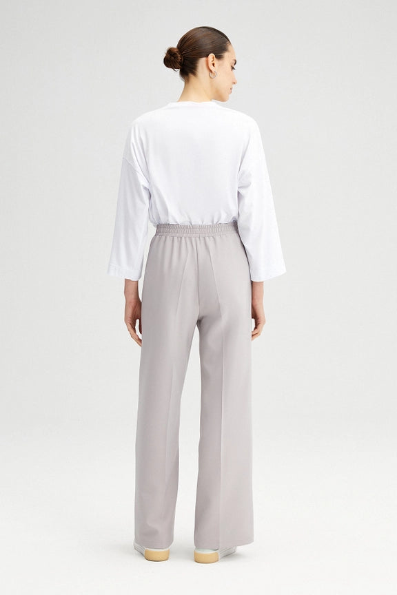 Ribbed Crepe Trousers Grey-Trousers-Touché-36-Grey-Urbanheer