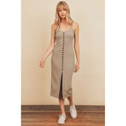 Ribbed Knit Midi Dress Taupe-Dress-Dress Forum-S-Urbanheer