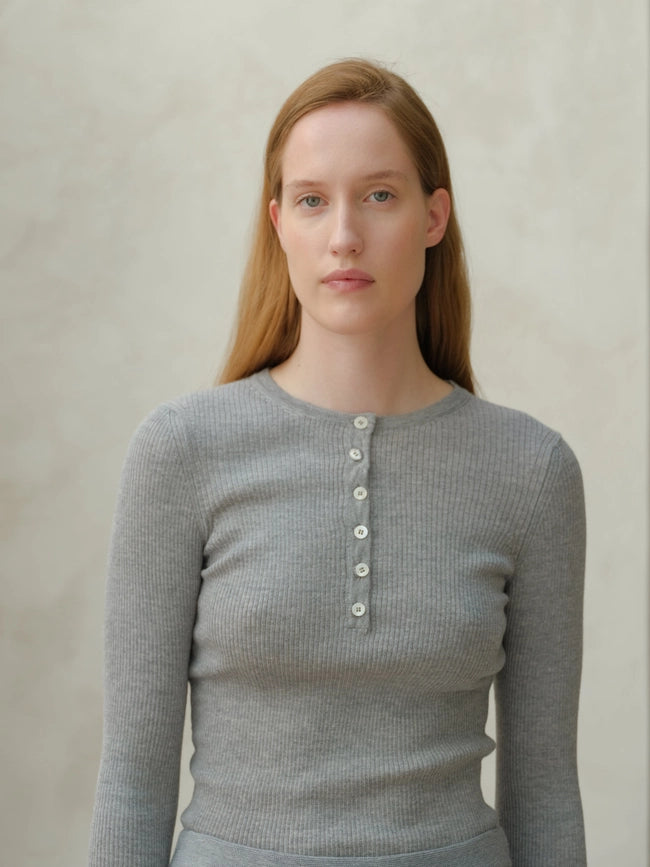 Ribbed Sweater in Extra Fine Merino Wool Grigio Chiaro-Sweater-LÈMME-M-Urbanheer