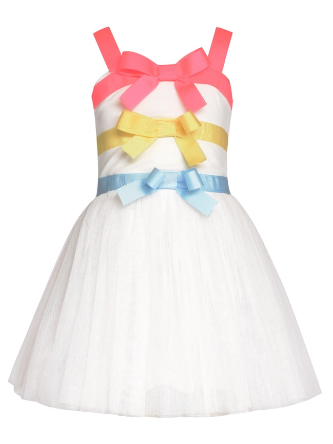 Ribbon Bow Tutu Dress-Dress-Hannah Banana-18M-WHITEMULTI-Urbanheer