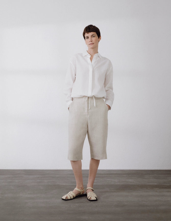 Ribbon Detail Boxy Shirt White-Shirt-A LINE-XXS/XS-White-Urbanheer