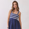 Ric Rac Trim Back Smocked Detail Mini Dress