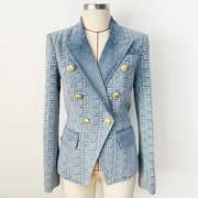 Rich Jacquard Denim Blazer